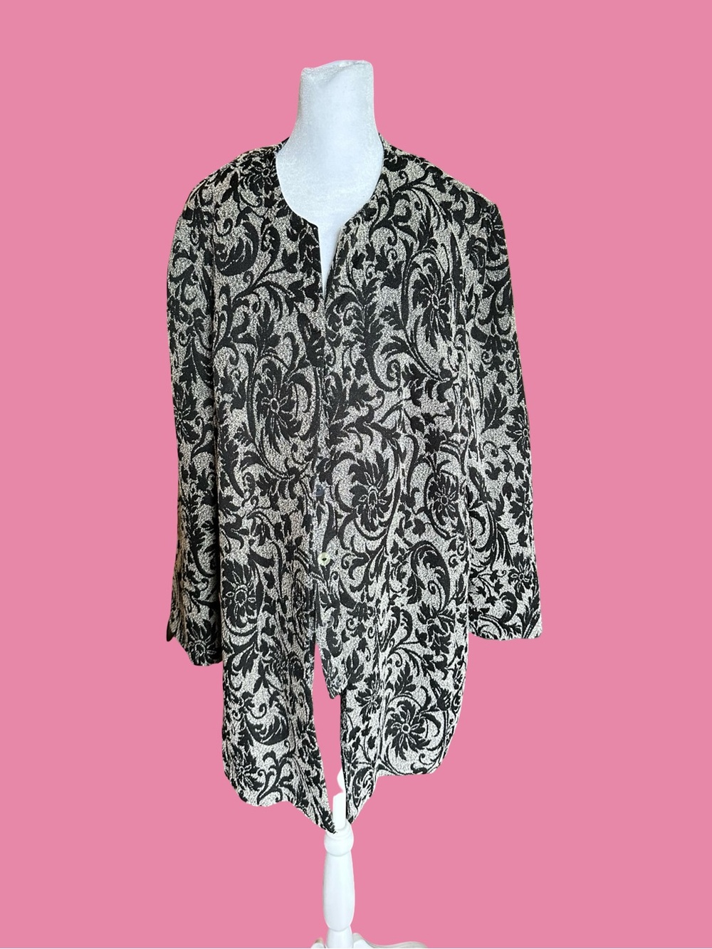 Vintage 90s True Beauty by Emme Black & Silver Textured Jacket